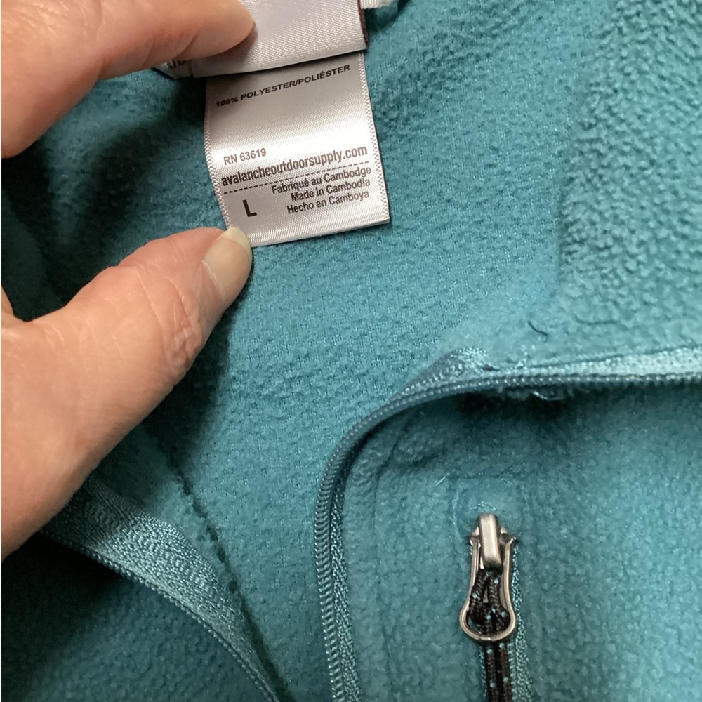 Avalanche Fleece Quarter Zip Jacket Teal Size Large - Picture 9 of 12